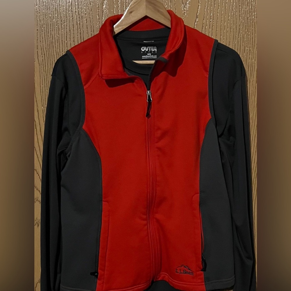 LL Bean Vest Red/Gray Medium